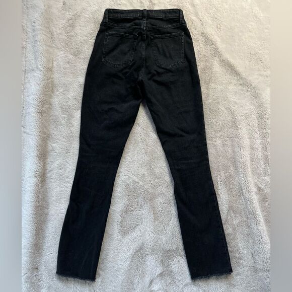 Abercrombie & Fitch The Skinny High Rise Curve Love 25 0 R Black Split Hem Jeans - Picture 5 of 6